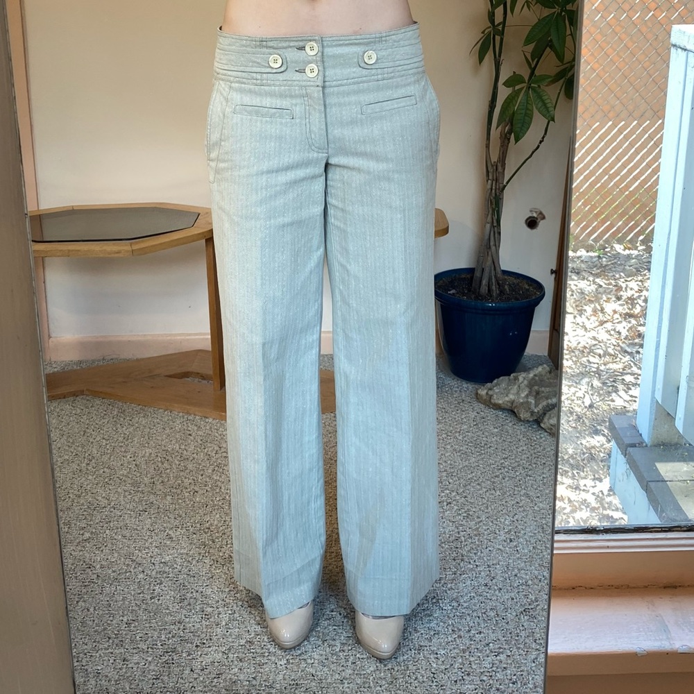 Nanette Lepore pants 2 Cream/beige Metallic gold - Picture 3 of 8